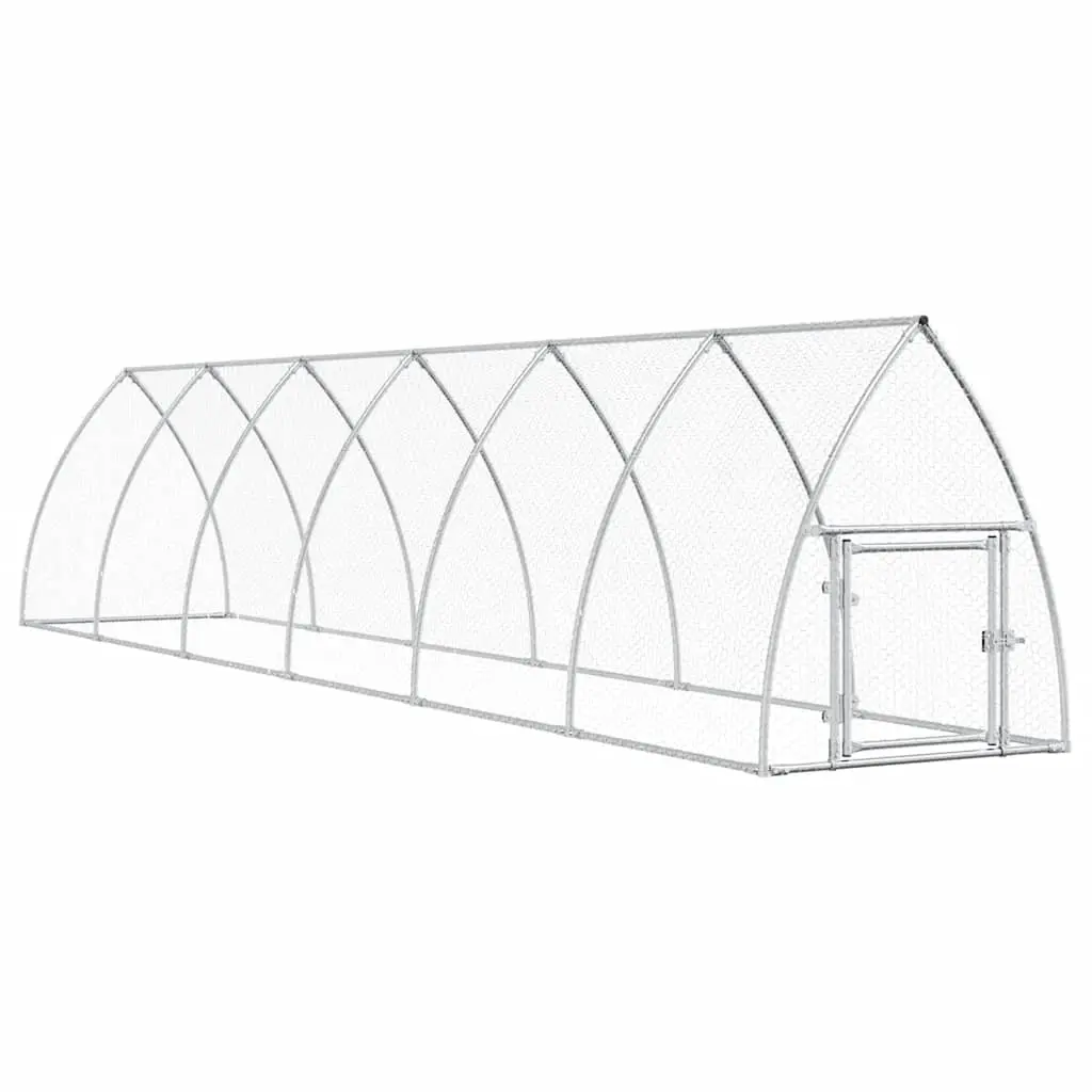 Chicken Cage Silver 600x105x120 cm Galvanised Steel 172554 - Pets