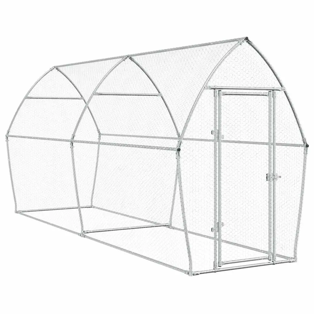 Chicken Cage Silver 400x105x182 cm Galvanised Steel 172556 - Pets