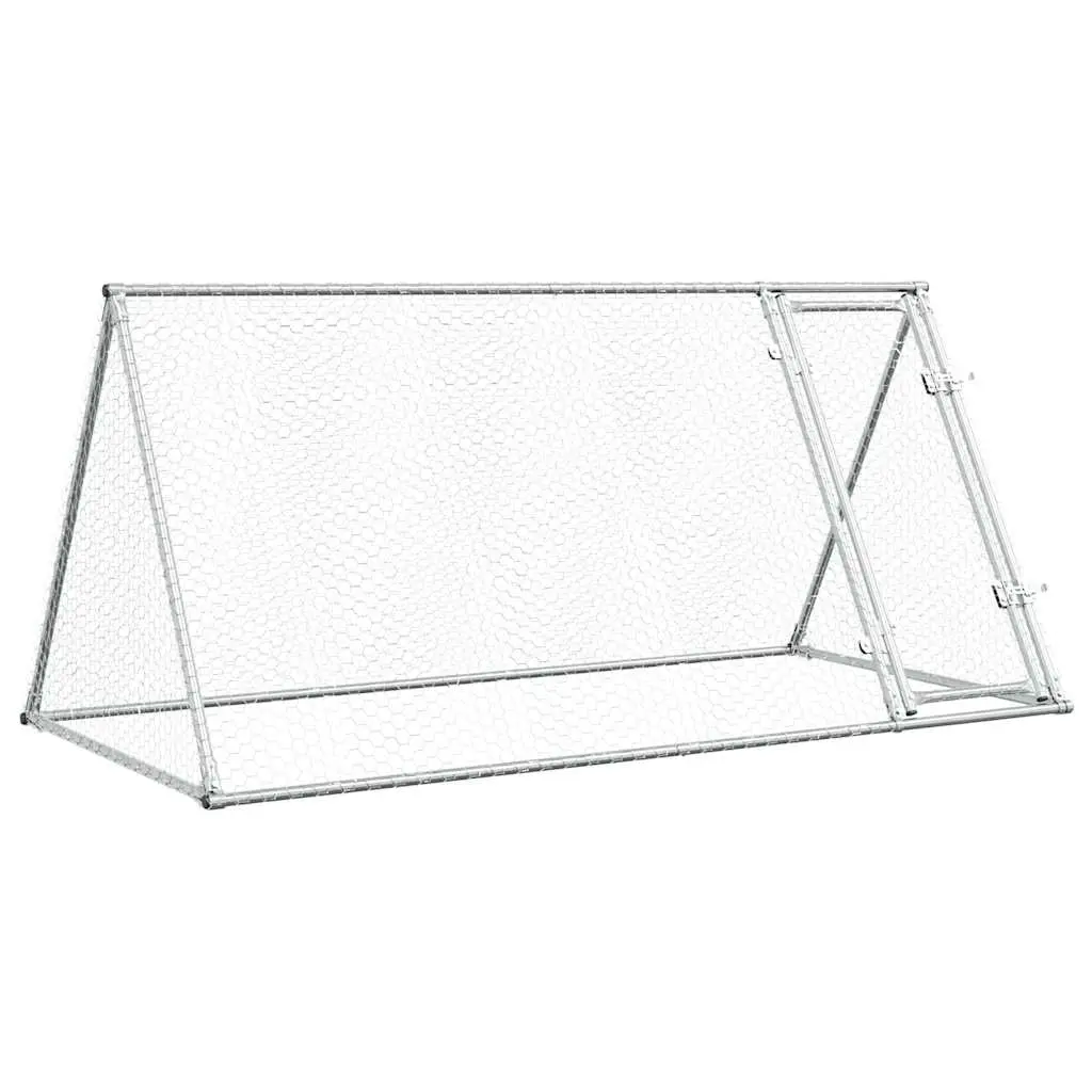 Chicken Cage Silver 200x105x91 cm Galvanised Steel 172557 - Pets