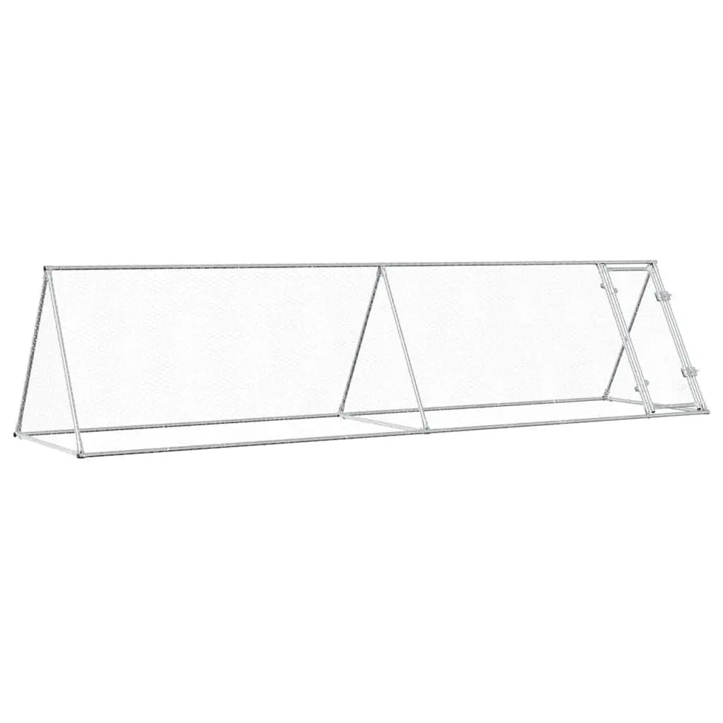 Chicken Cage Silver 400x105x91 cm Galvanised Steel 172558 - Pets