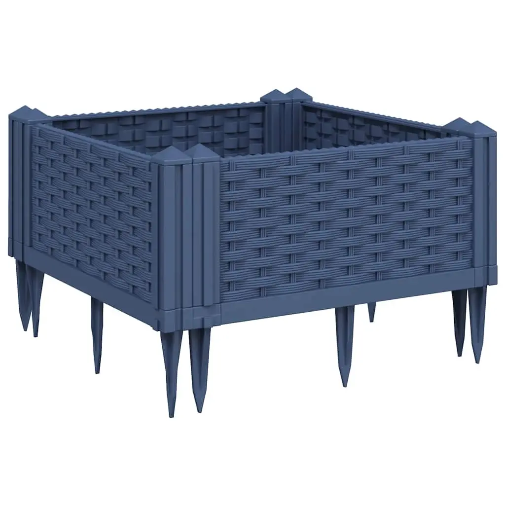 Garden Planter with Pegs Blue Grey 42.5x42.5x28.5 cm PP 368004 - Home & Garden