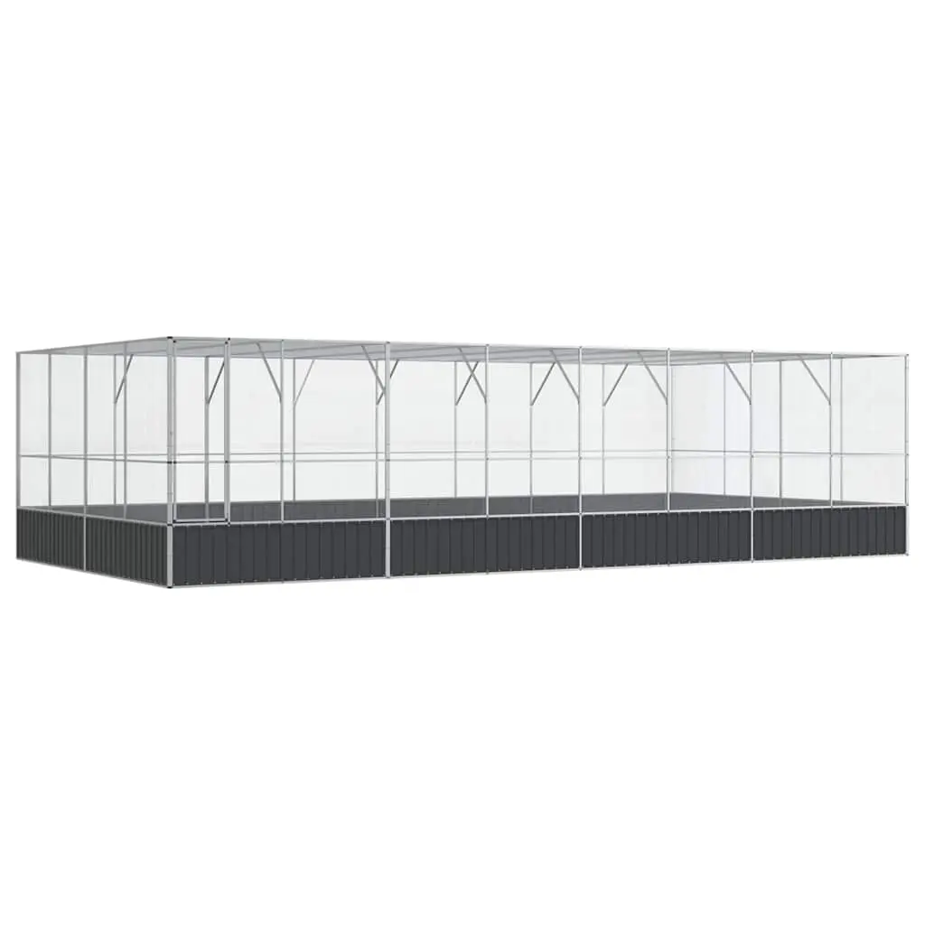 Aviary with Extension Silver 832x414x212 cm Steel 3214281 - Pets