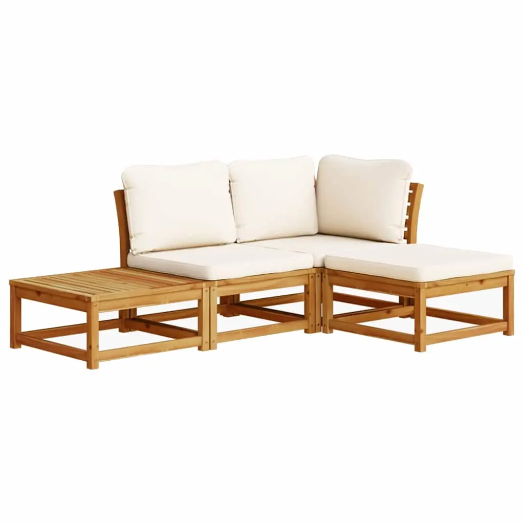 4 Piece Garden Lounge Set with Cushions Solid Wood Acacia 3214284 - Furniture