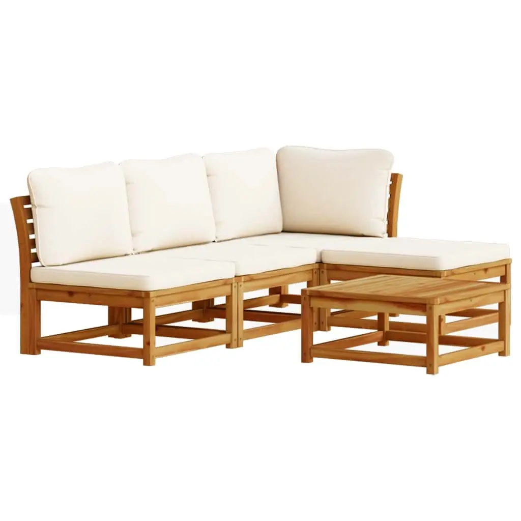 5 Piece Garden Lounge Set with Cushions Solid Wood Acacia 3214285 - Furniture