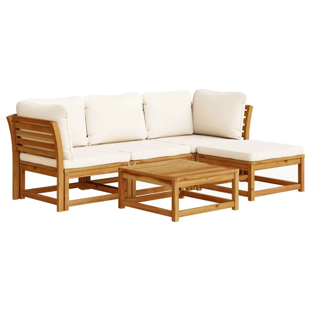 5 Piece Garden Lounge Set with Cushions Solid Wood Acacia 3214286 - Furniture