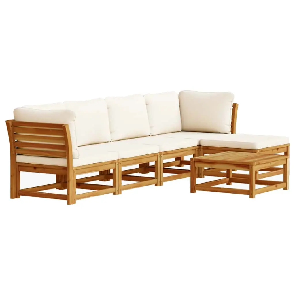 6 Piece Garden Lounge Set with Cushions Solid Wood Acacia 3214287 - Furniture