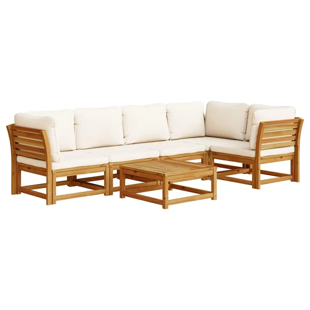 6 Piece Garden Lounge Set with Cushions Solid Wood Acacia 3214289 - Furniture
