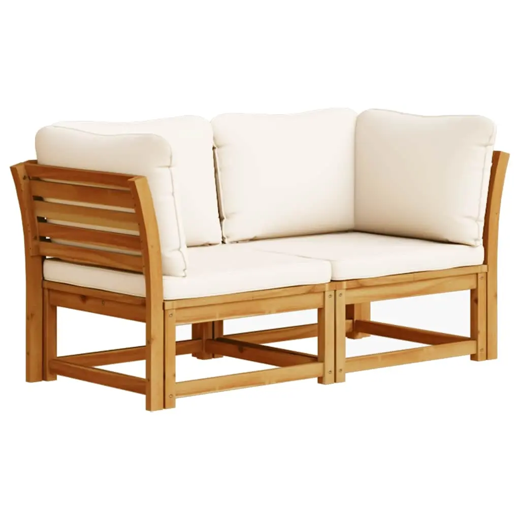 Garden Sofa with Cushions 2-Seater Solid Wood Acacia 3214290