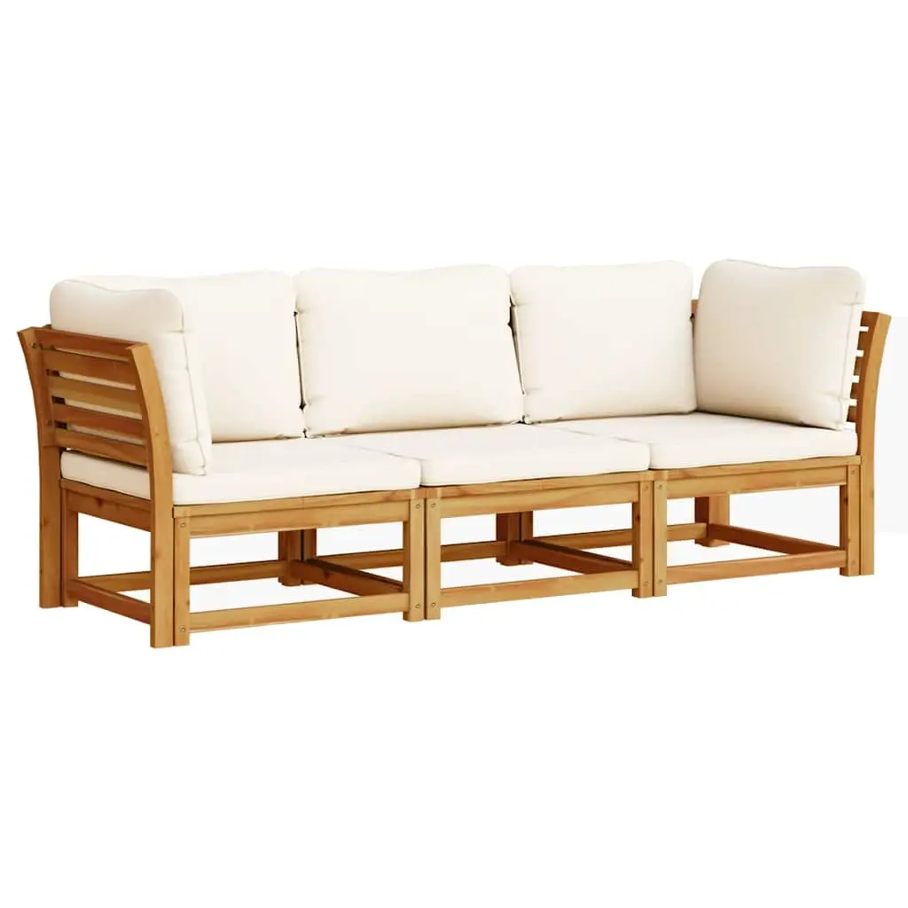 3 Piece Garden Lounge Set with Cushions Solid Wood Acacia 3214291 - Furniture