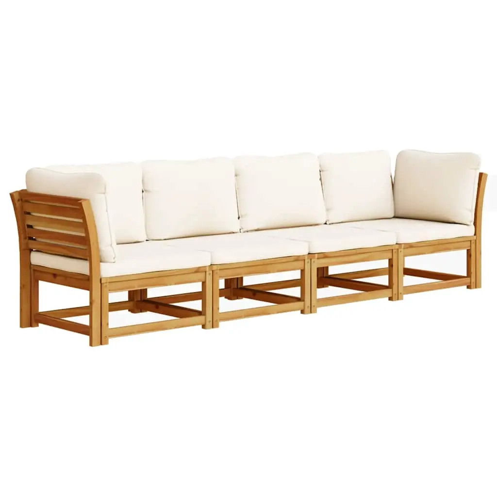 4 Piece Garden Lounge Set with Cushions Solid Wood Acacia 3214292 - Furniture