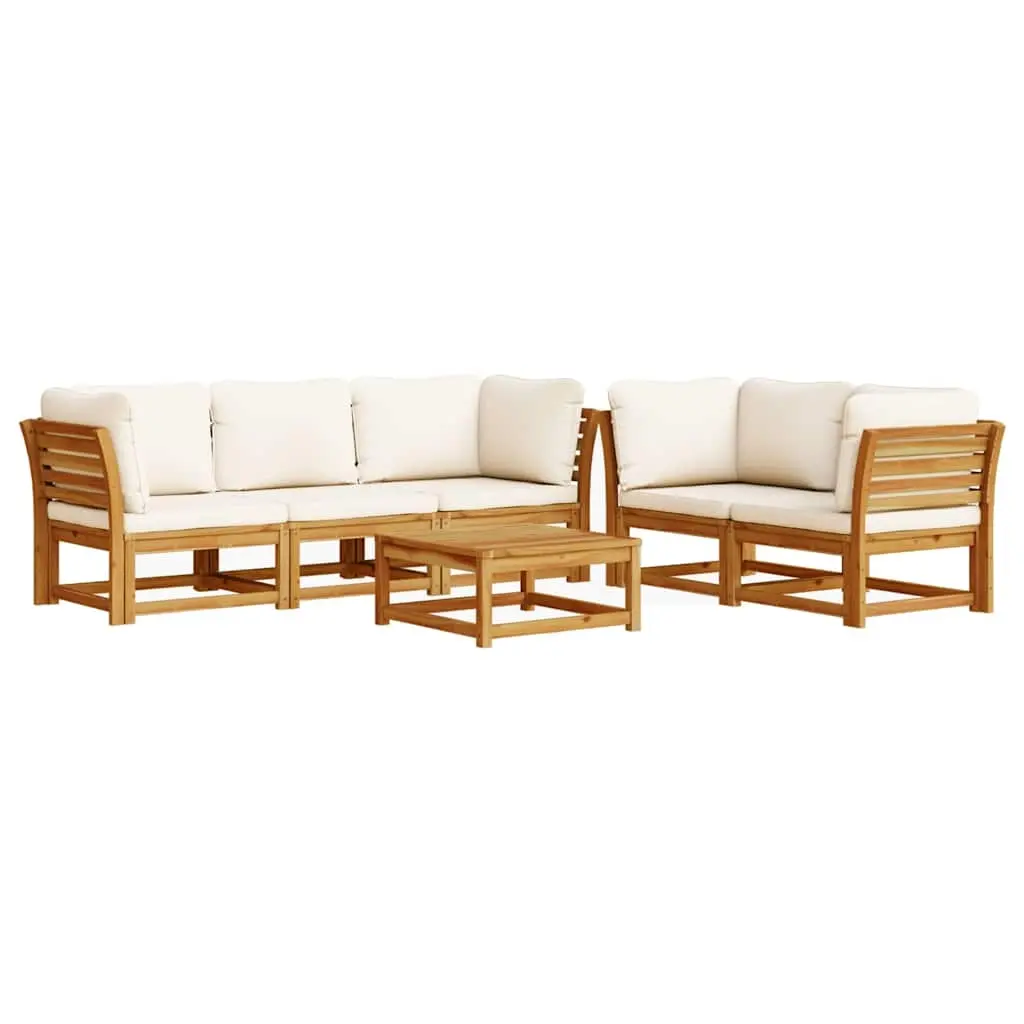6 Piece Garden Lounge Set with Cushions Solid Wood Acacia 3214293 - Furniture