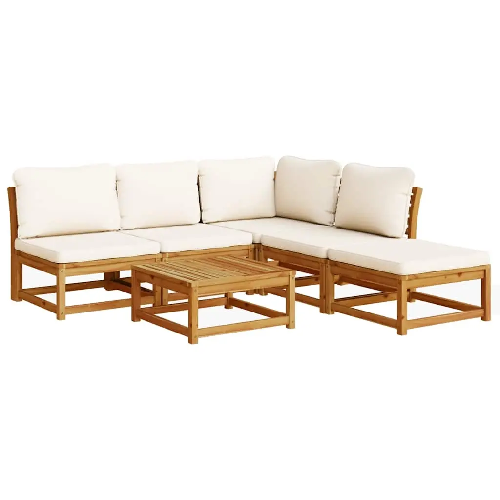 6 Piece Garden Lounge Set with Cushions Solid Wood Acacia 3214301 - Furniture