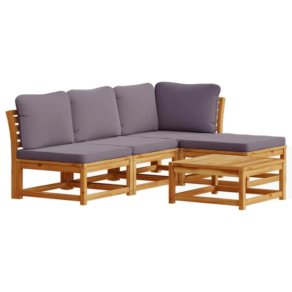 5 Piece Garden Lounge Set with Cushions Solid Wood Acacia 3214308 - Furniture