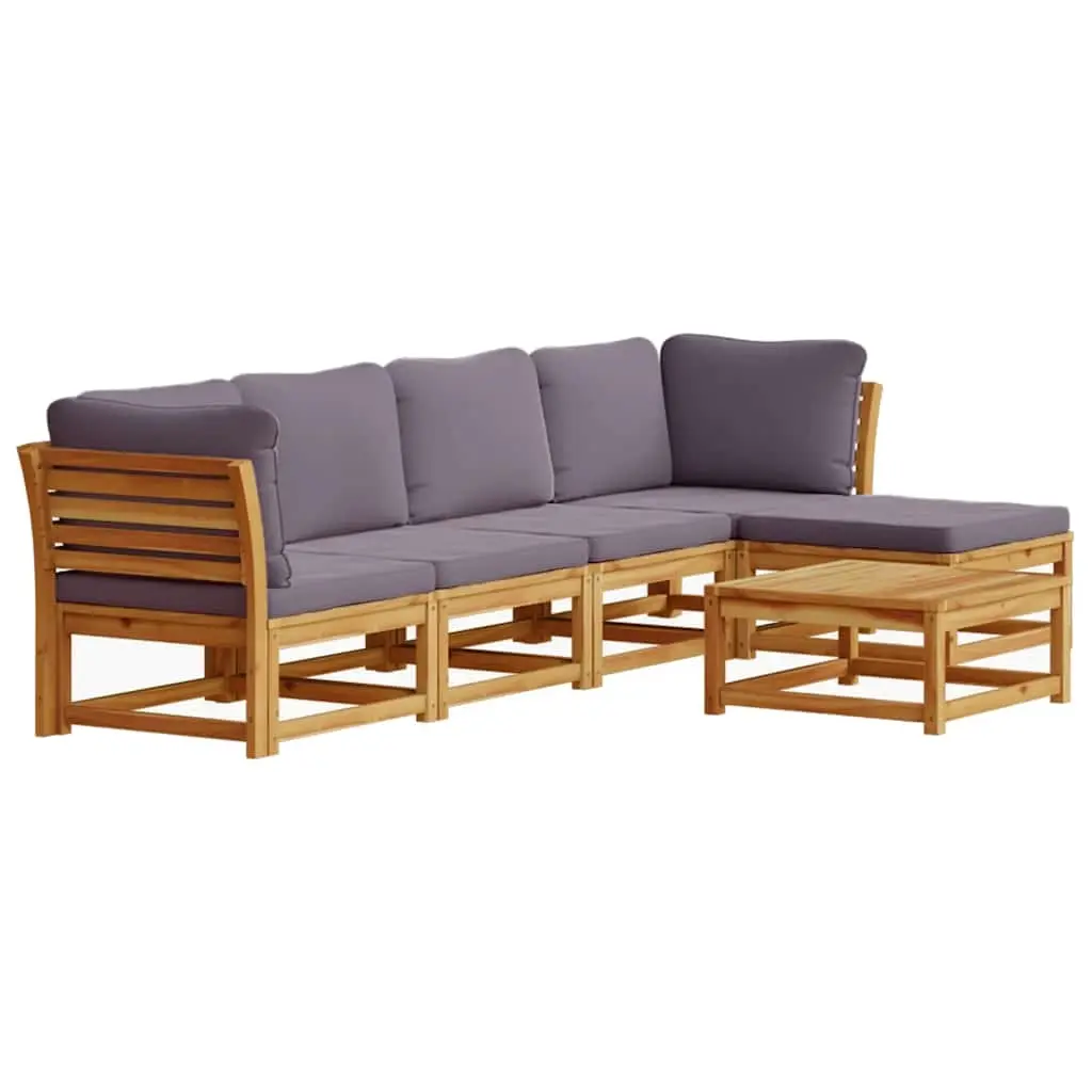 6 Piece Garden Lounge Set with Cushions Solid Wood Acacia 3214310 - Furniture
