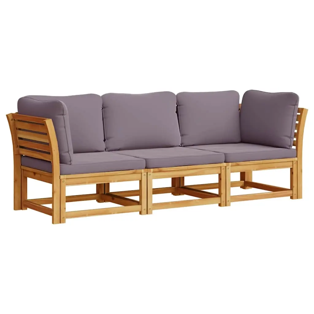3 Piece Garden Lounge Set with Cushions Solid Wood Acacia 3214314 - Furniture