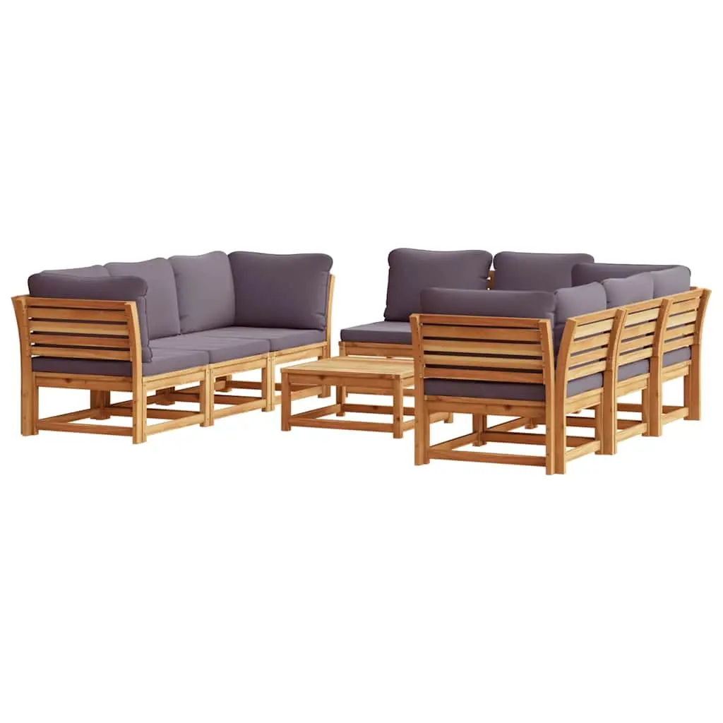 9 Piece Garden Lounge Set with Cushions Solid Wood Acacia 3214317 - Furniture