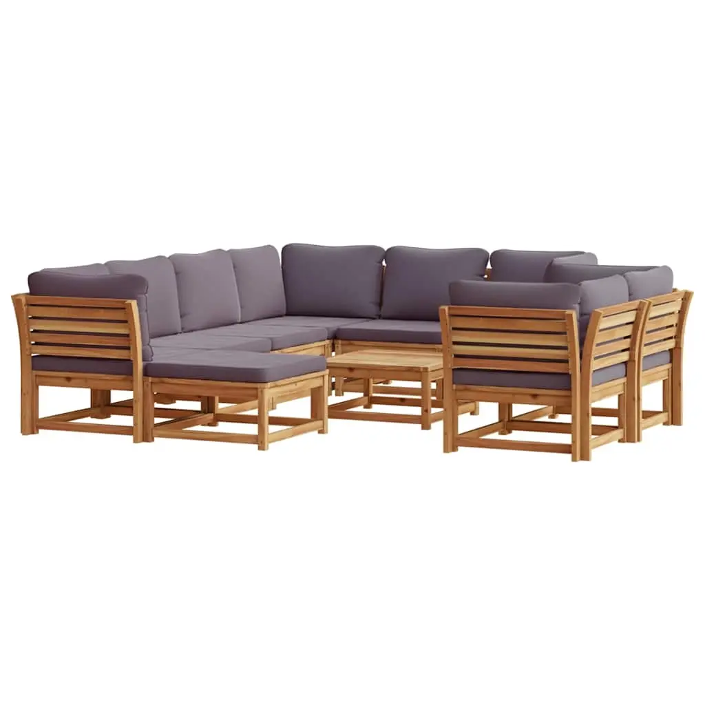 10 Piece Garden Lounge Set with Cushions Solid Wood Acacia 3214319 - Furniture