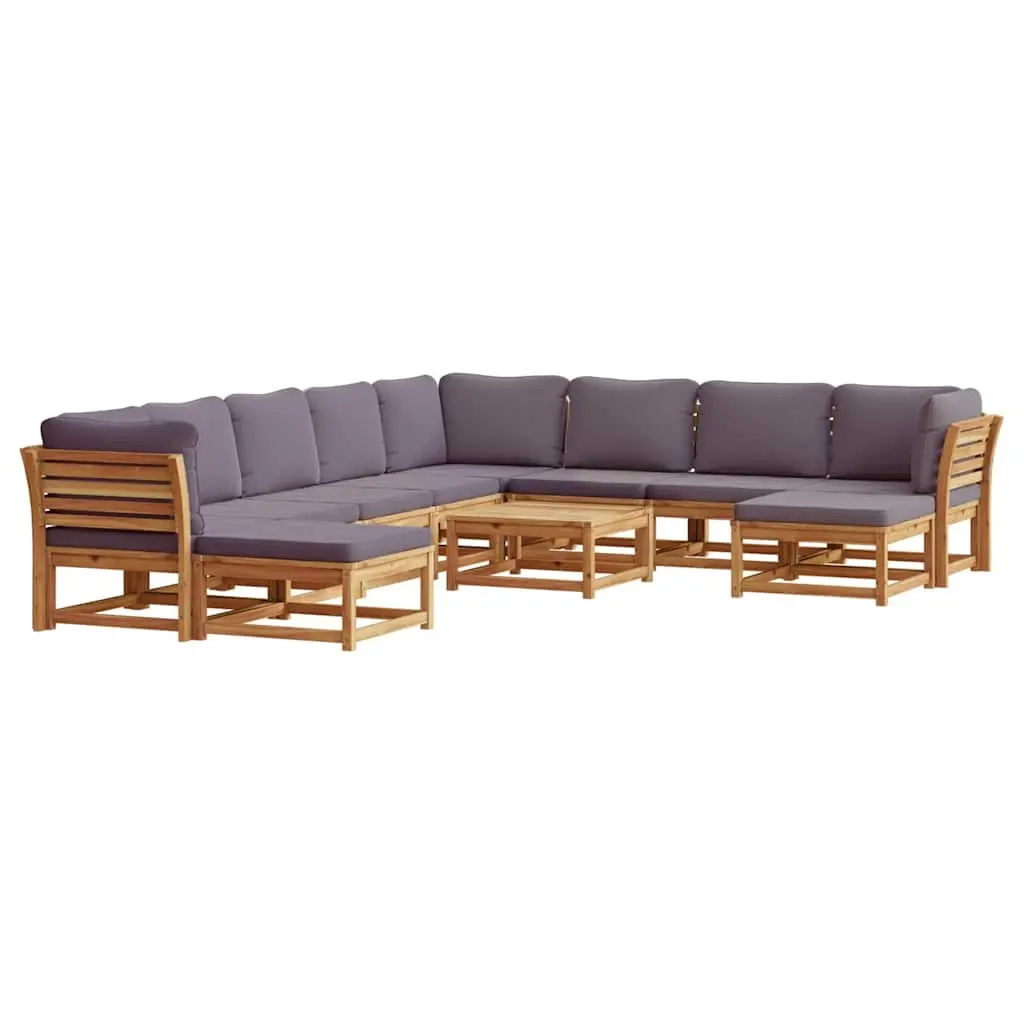 11 Piece Garden Lounge Set with Cushions Solid Wood Acacia 3214320 - Furniture