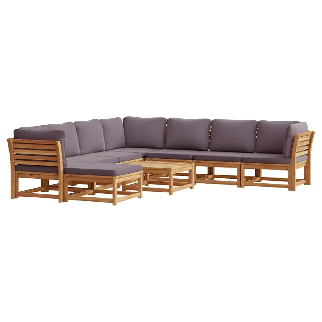 9 Piece Garden Lounge Set with Cushions Solid Wood Acacia 3214321 - Furniture