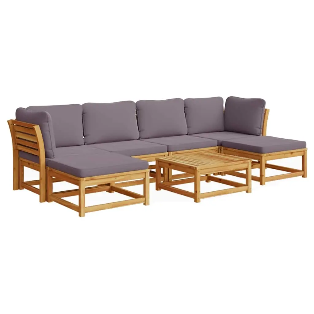7 Piece Garden Lounge Set with Cushions Solid Wood Acacia 3214322 - Furniture