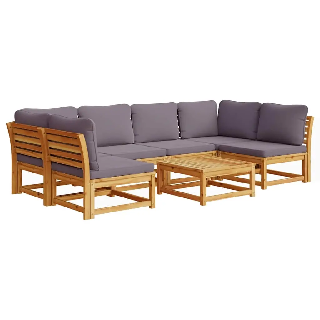 7 Piece Garden Lounge Set with Cushions Solid Wood Acacia 3214323 - Furniture