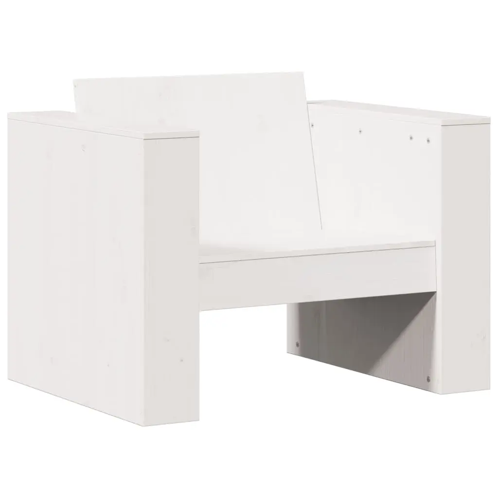 Garden Sofa White 79x60x62 cm Solid Wood Pine 832366 - Furniture