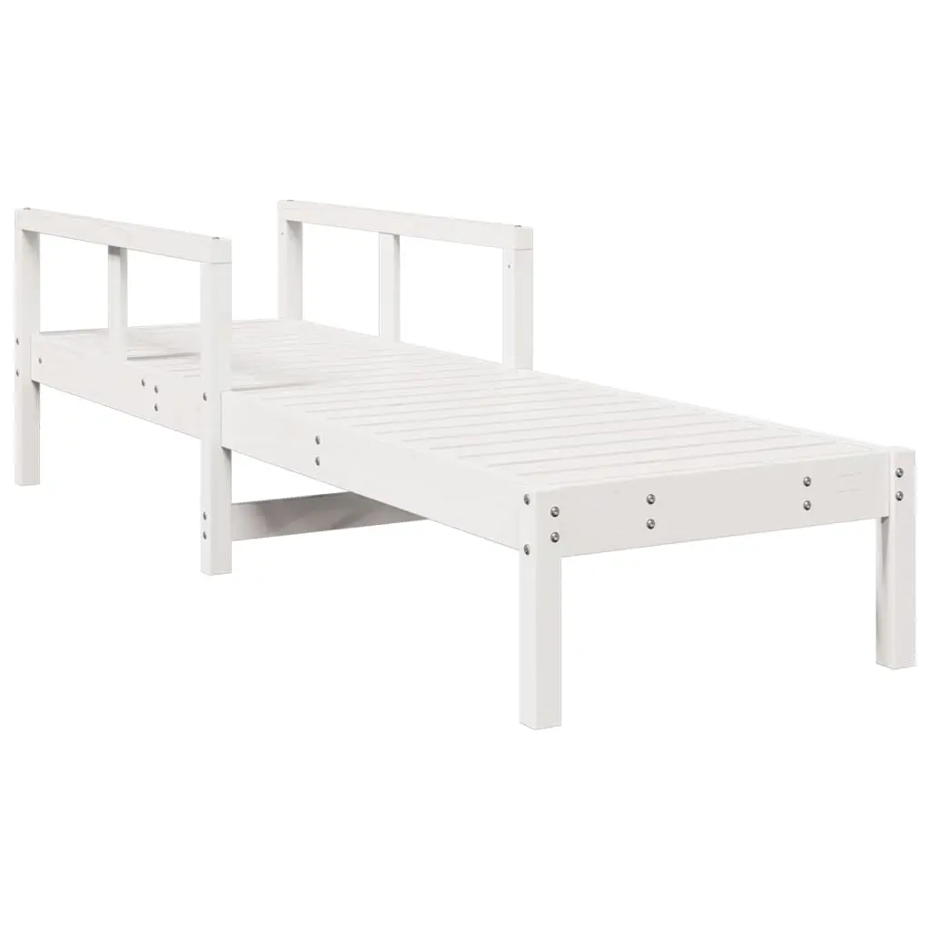 Sun Lounger White 199.5x62x55 cm Solid Wood Pine 832539 - Furniture