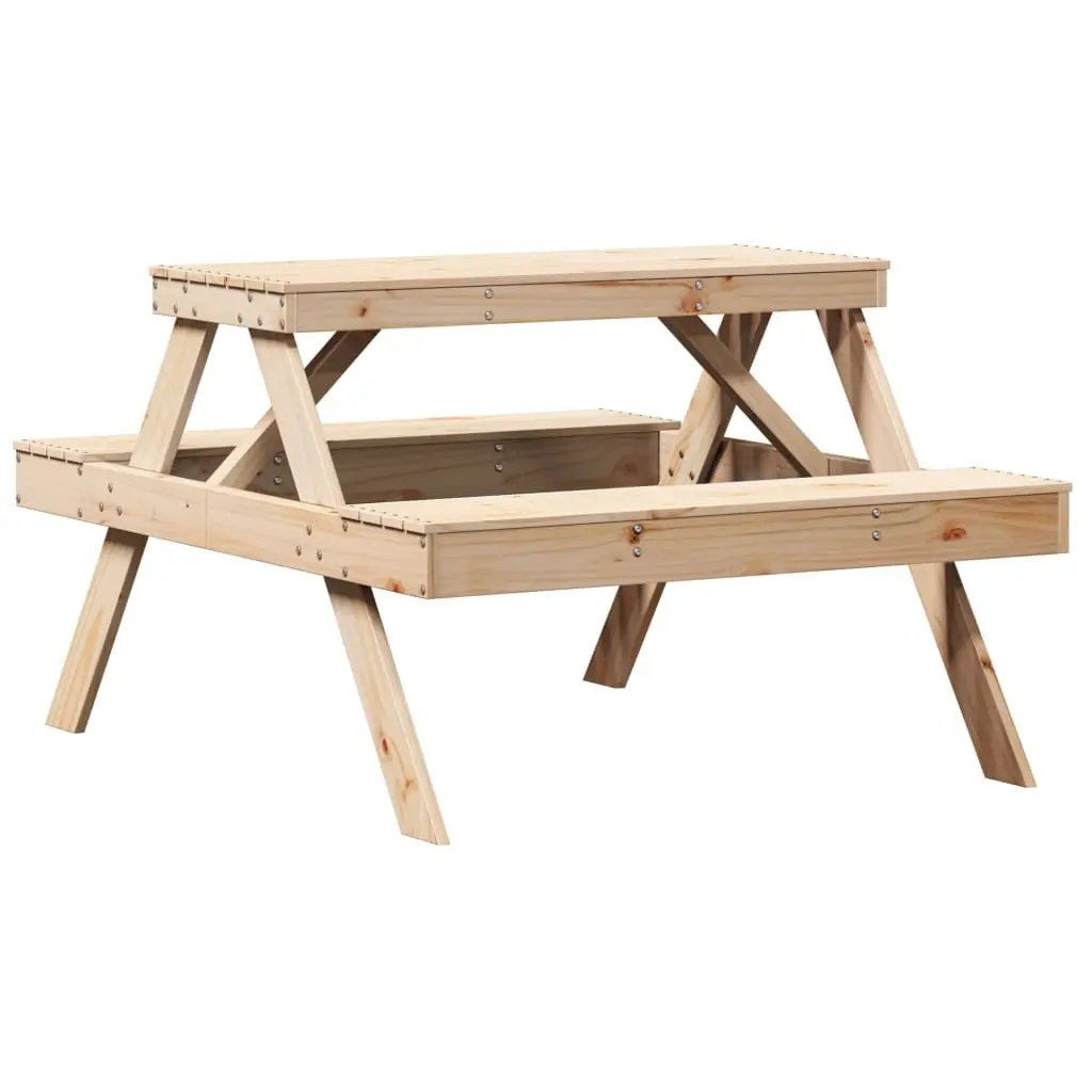 Picnic Table 105x134x75 cm Solid Wood Pine 832567 - Furniture