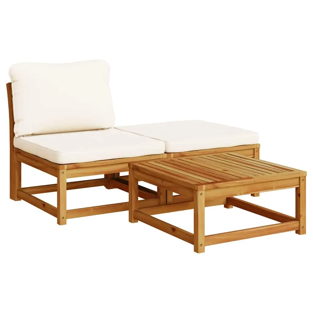 3 Piece Garden Lounge Set with Cushions Solid Wood Acacia 366491 - Furniture