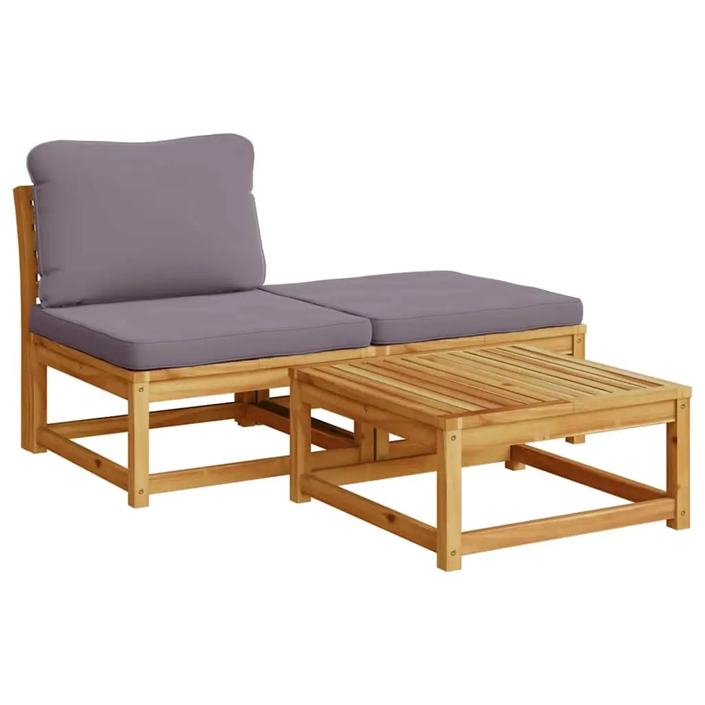 3 Piece Garden Lounge Set with Cushions Solid Wood Acacia 366497 - Furniture