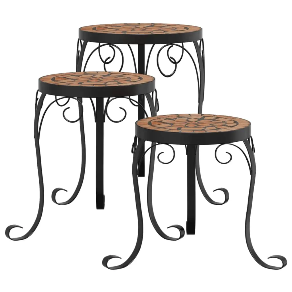 Plant Stands 3 pcs Terracotta Ceramic 4003393 - Home & Garden