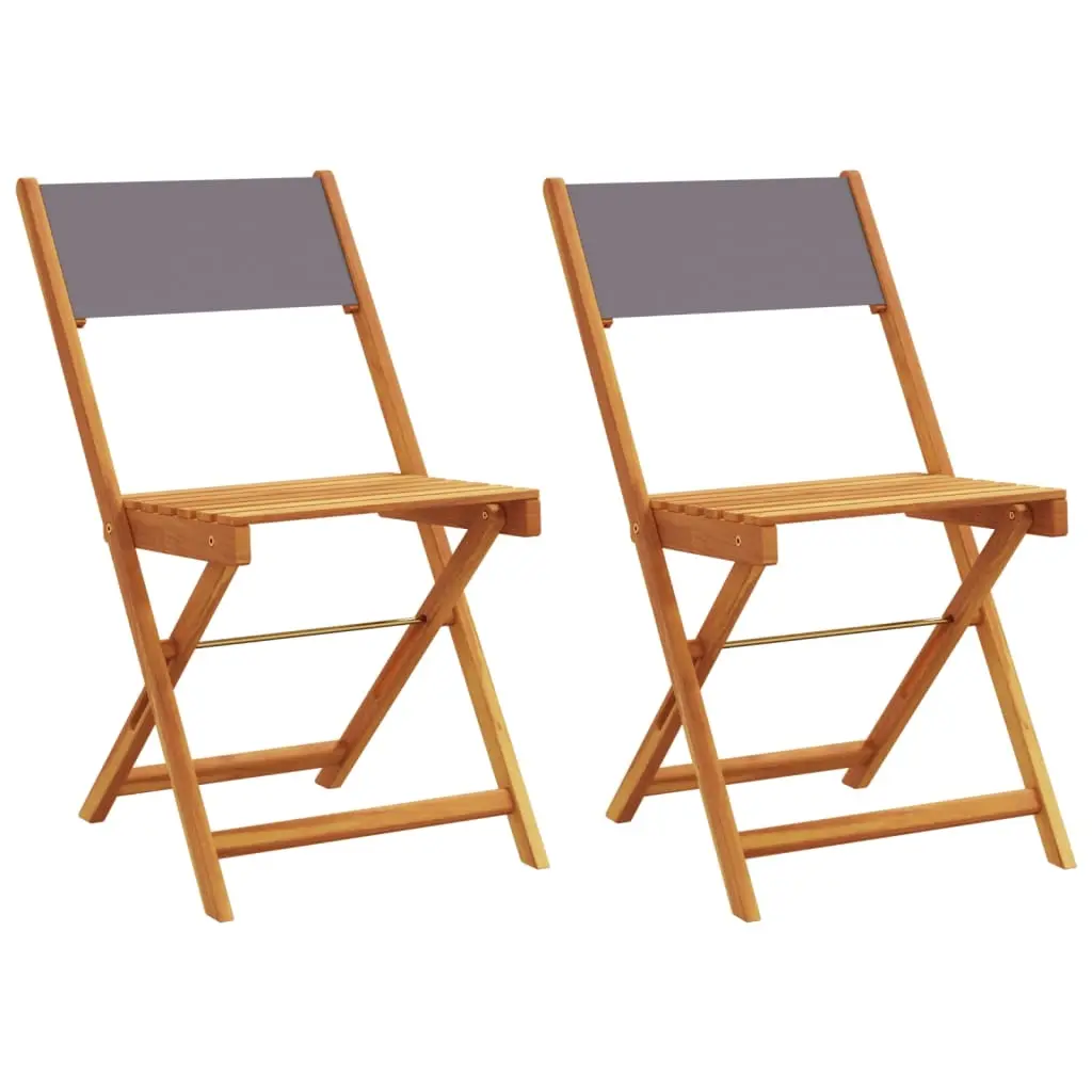 Bistro Chairs 2 pcs Anthracite Solid Wood Acacia and Fabric 367682 - Furniture