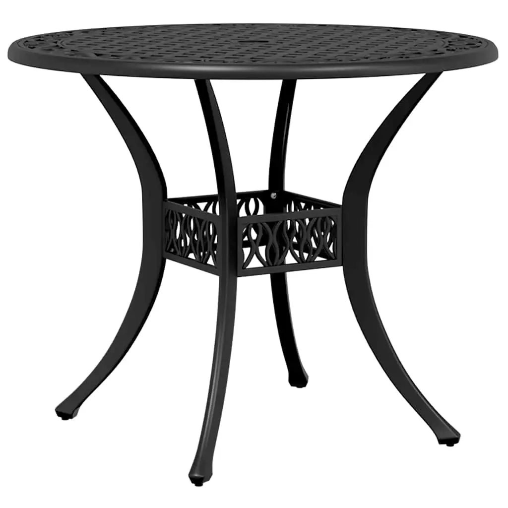 Garden Table Black Ø90x75 cm Cast Aluminium 4002808 - Furniture