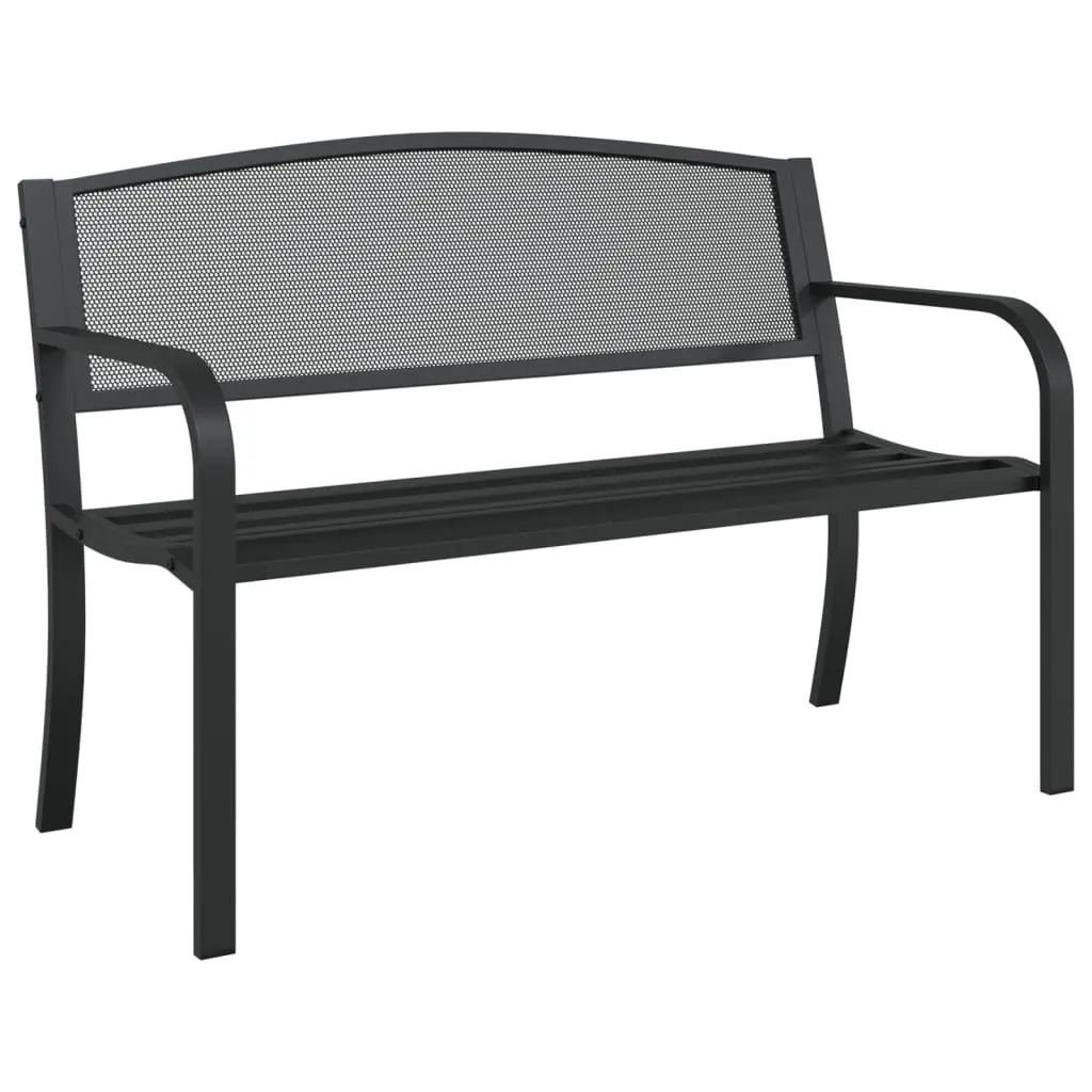 Garden Bench 119 cm Black Steel 4002827 - Furniture