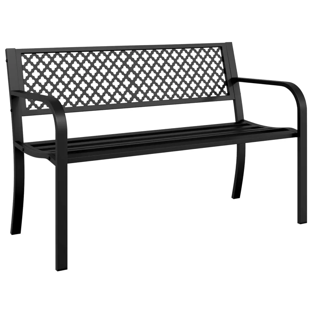 Garden Bench 119 cm Black Steel 4002828 - Furniture
