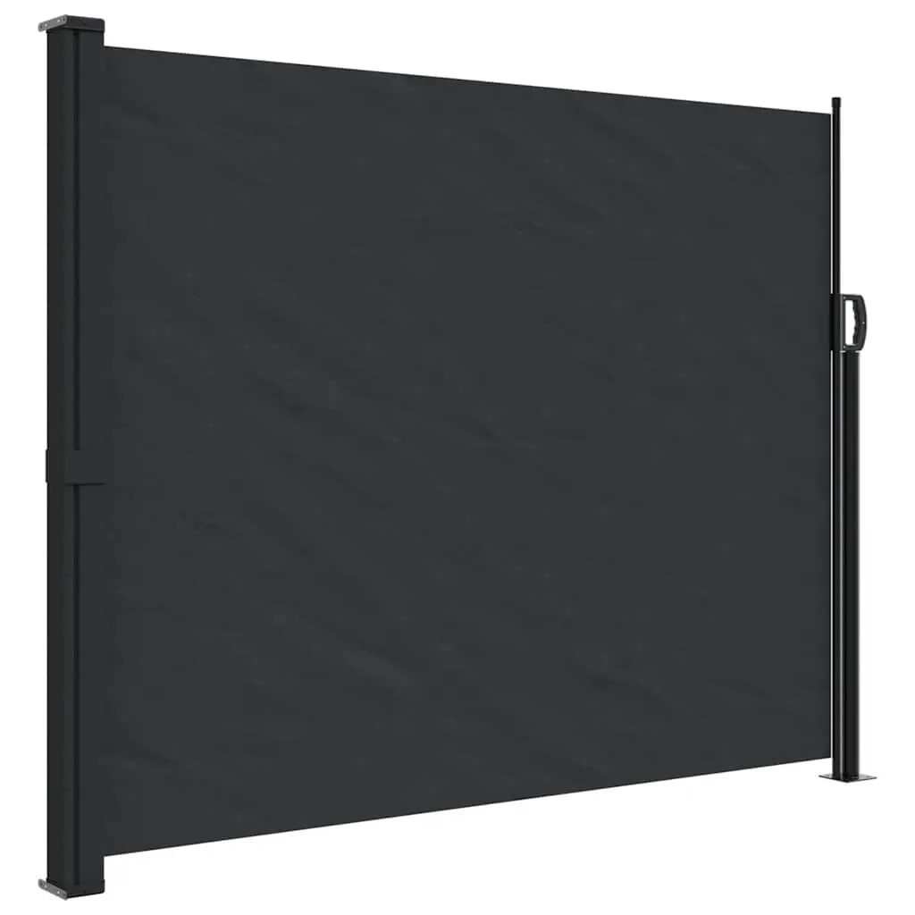 Retractable Side Awning Black 160x600 cm 4004519 - Home & Garden