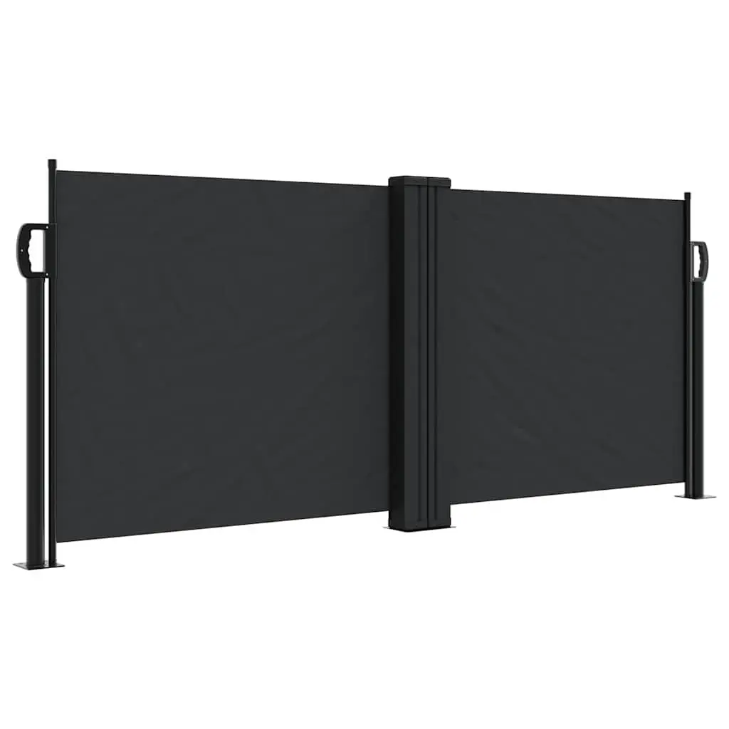 Retractable Side Awning Black 100x1000 cm 4004684 - Home & Garden