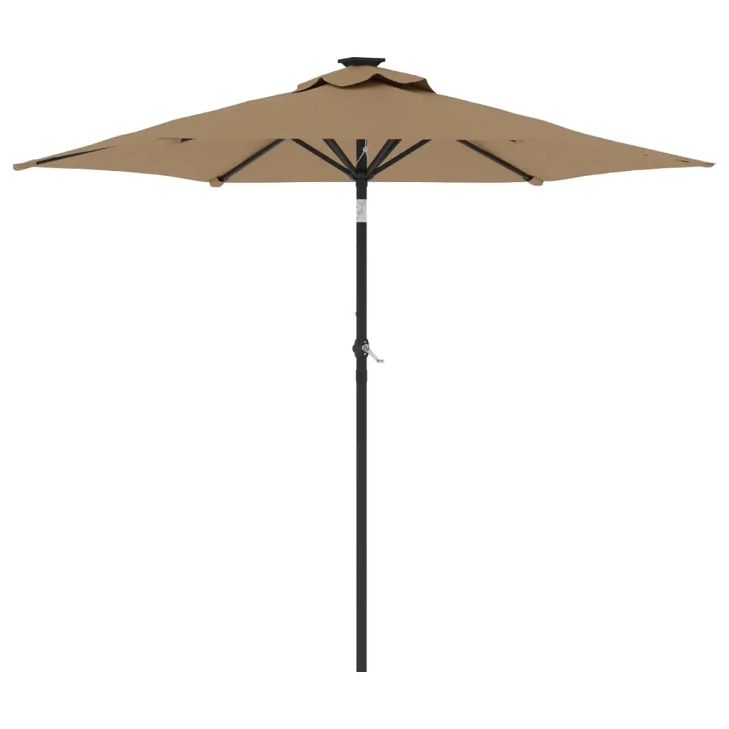 Garden Parasol with Steel Pole Taupe 225x225x212 cm 4005061 - Home & Garden