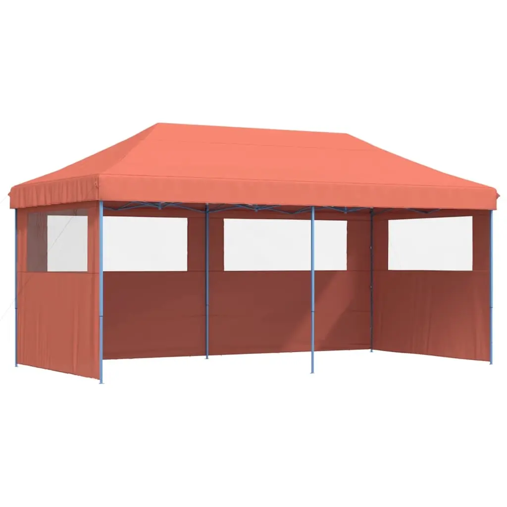 Foldable Party Tent Pop-Up with 3 Sidewalls Terracotta 4004949