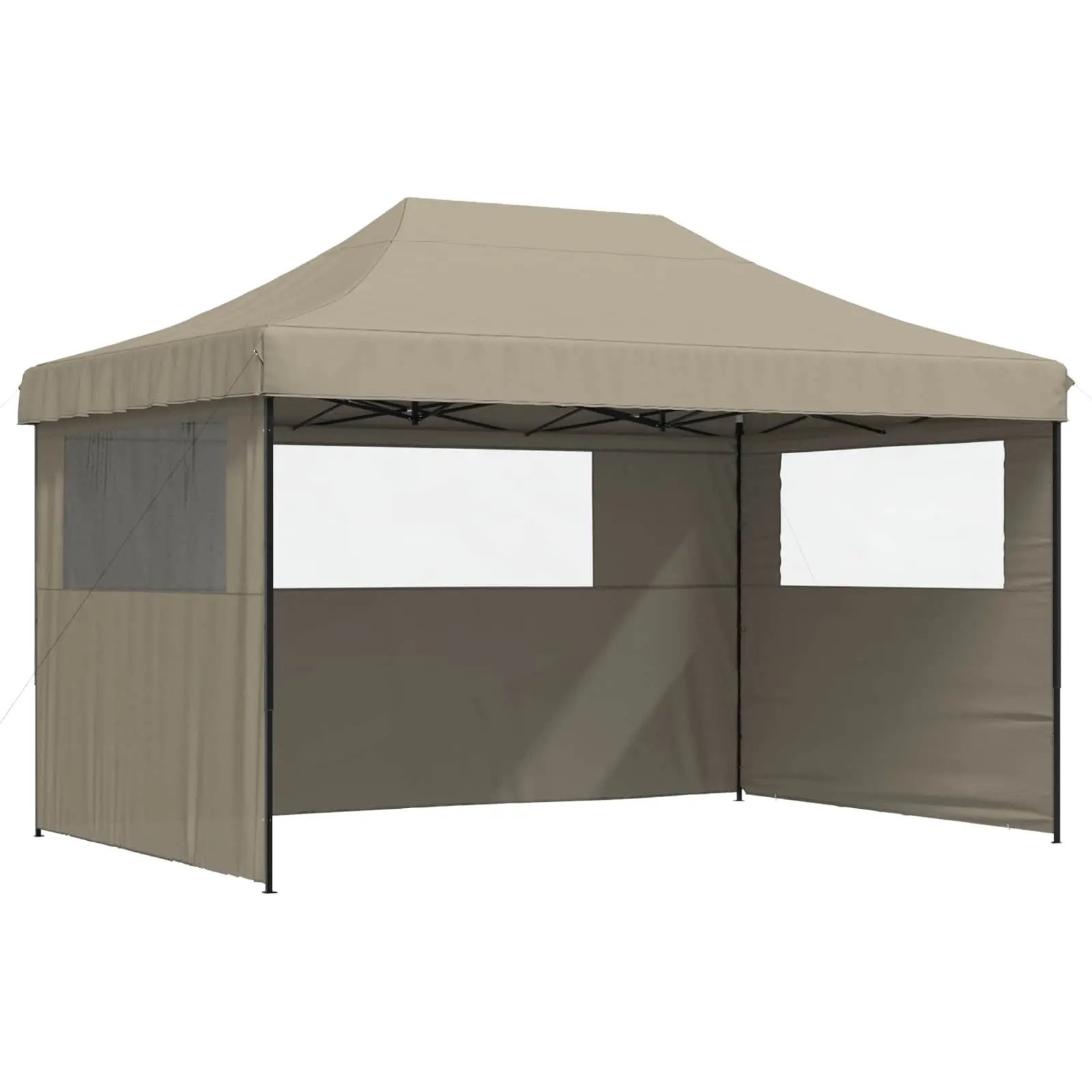Foldable Party Tent Pop-Up with 3 Sidewalls Taupe 4004970