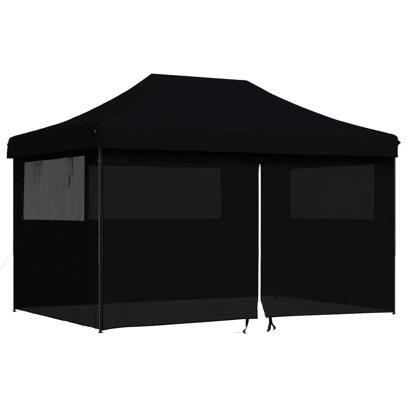 Foldable Party Tent Pop-Up with 4 Sidewalls Black 4004982