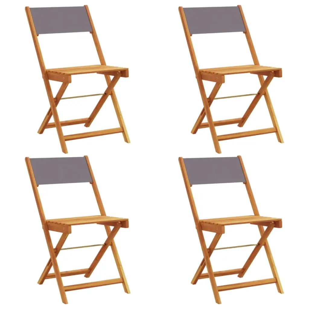 Folding Garden Chairs 4 pcs Anthracite Fabric and Solid Wood 3214613 - Furniture