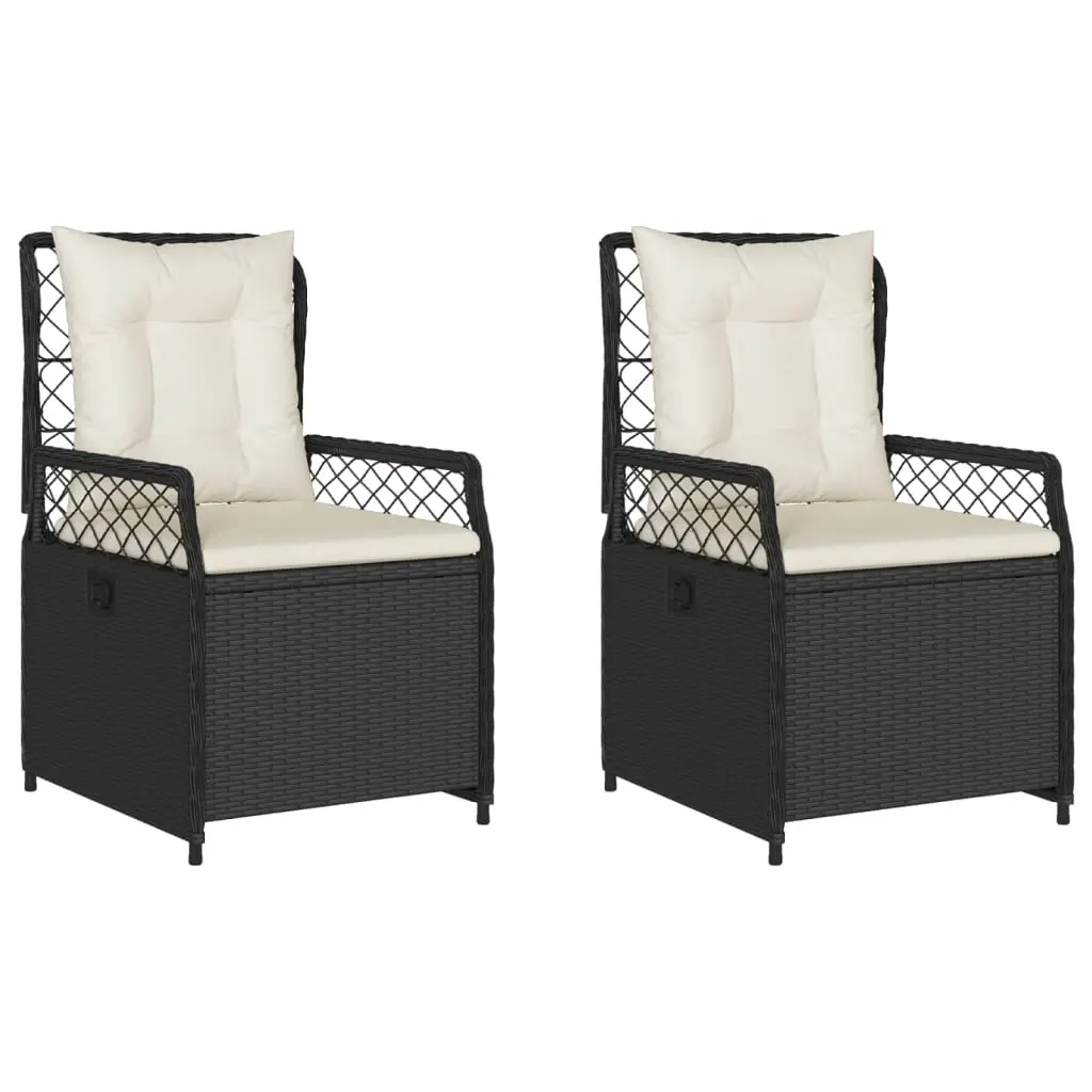 Reclining Garden Chairs 2 pcs Black Poly Rattan 368661 - Furniture