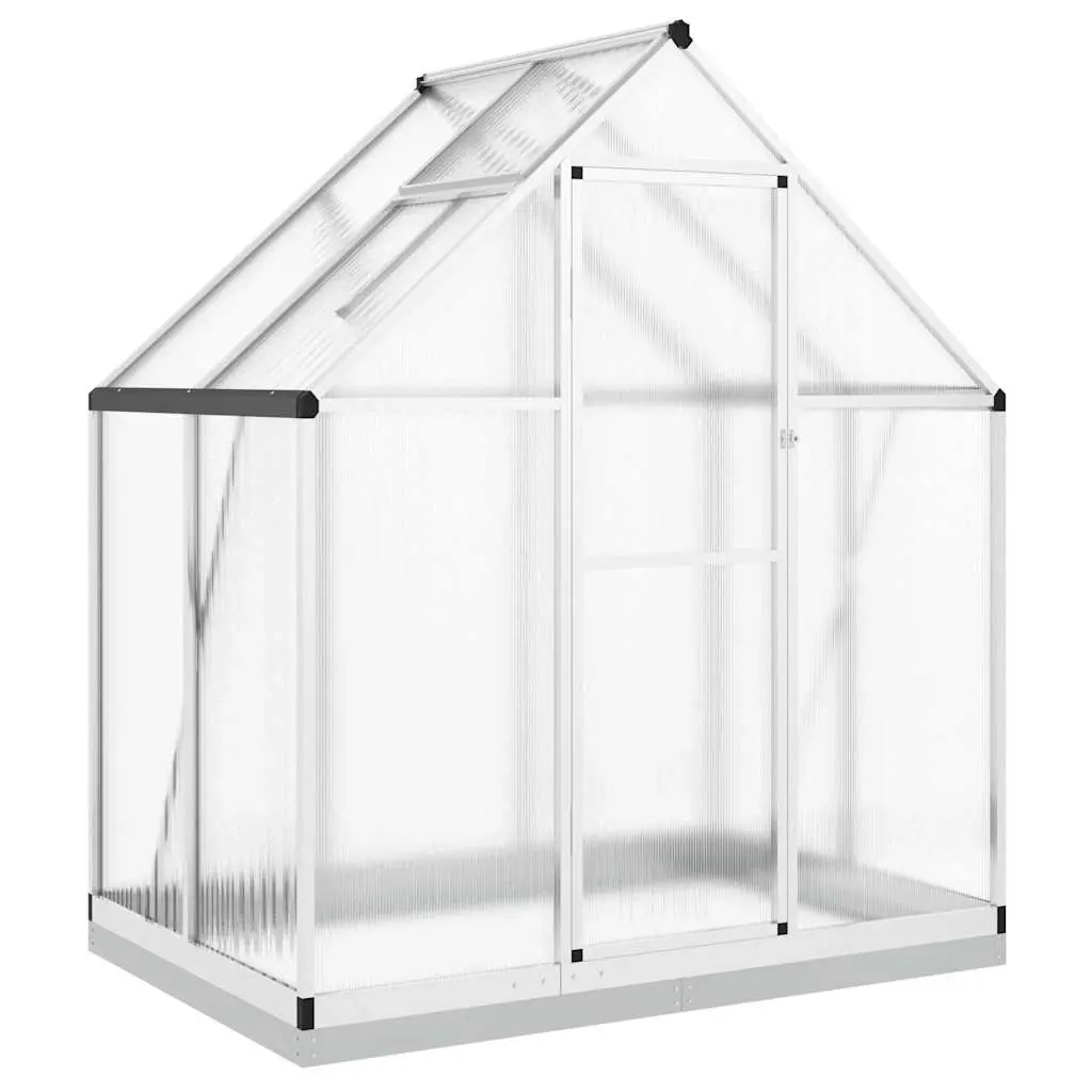Greenhouse with Base Frame Silver 169x114x202 cm Aluminium 4005825 - Home & Garden