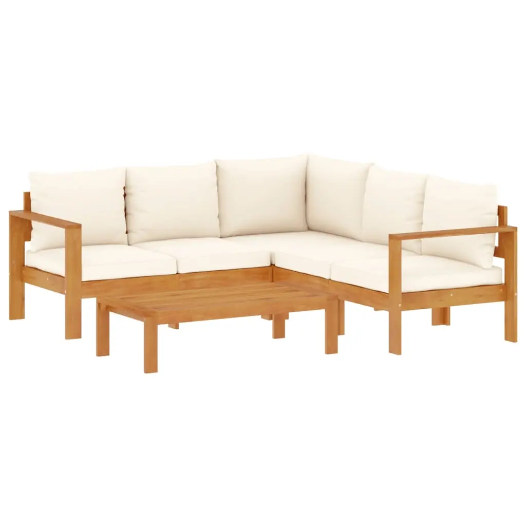 4 Piece Garden Sofa Set with Cushions Solid Wood Acacia 3214848 - Furniture