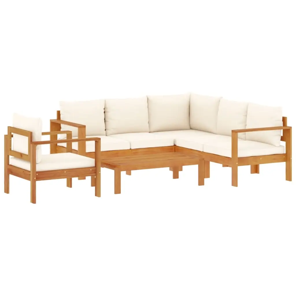 5 Piece Garden Sofa Set with Cushions Solid Wood Acacia 3214849 - Furniture