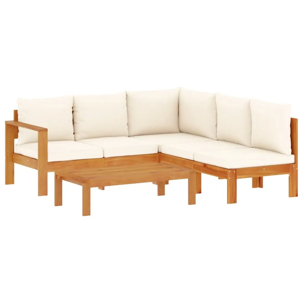 4 Piece Garden Sofa Set with Cushions Solid Wood Acacia 3214857 - Furniture