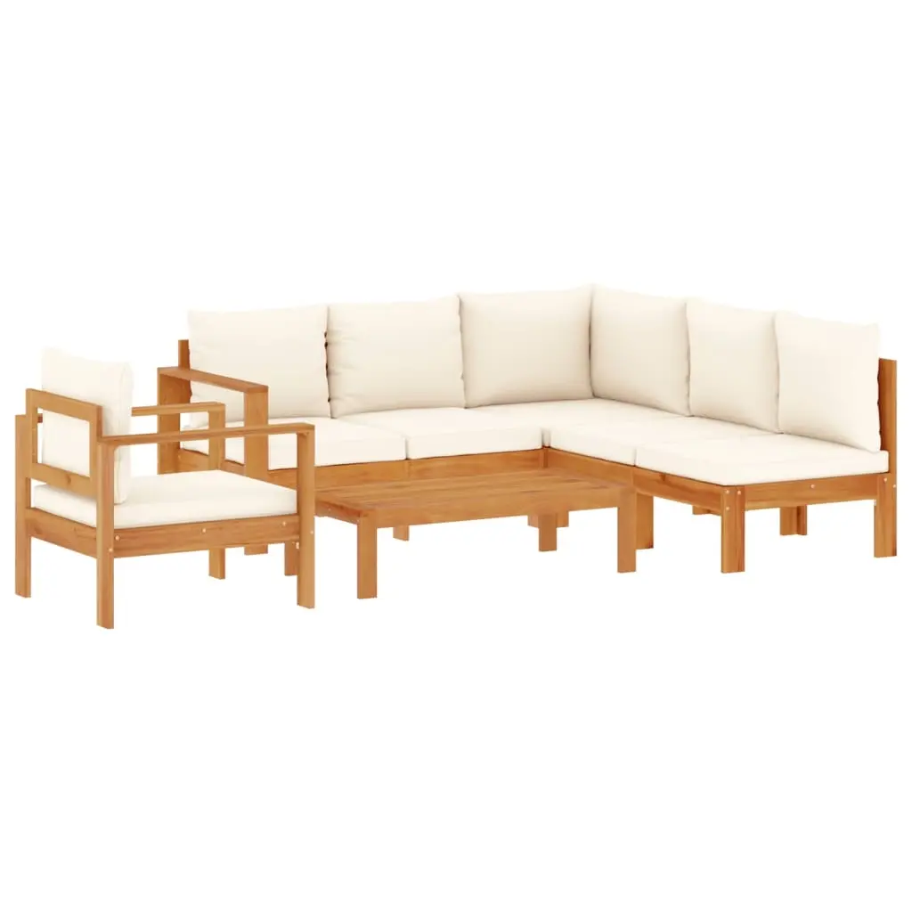 5 Piece Garden Sofa Set with Cushions Solid Wood Acacia 3214858 - Furniture