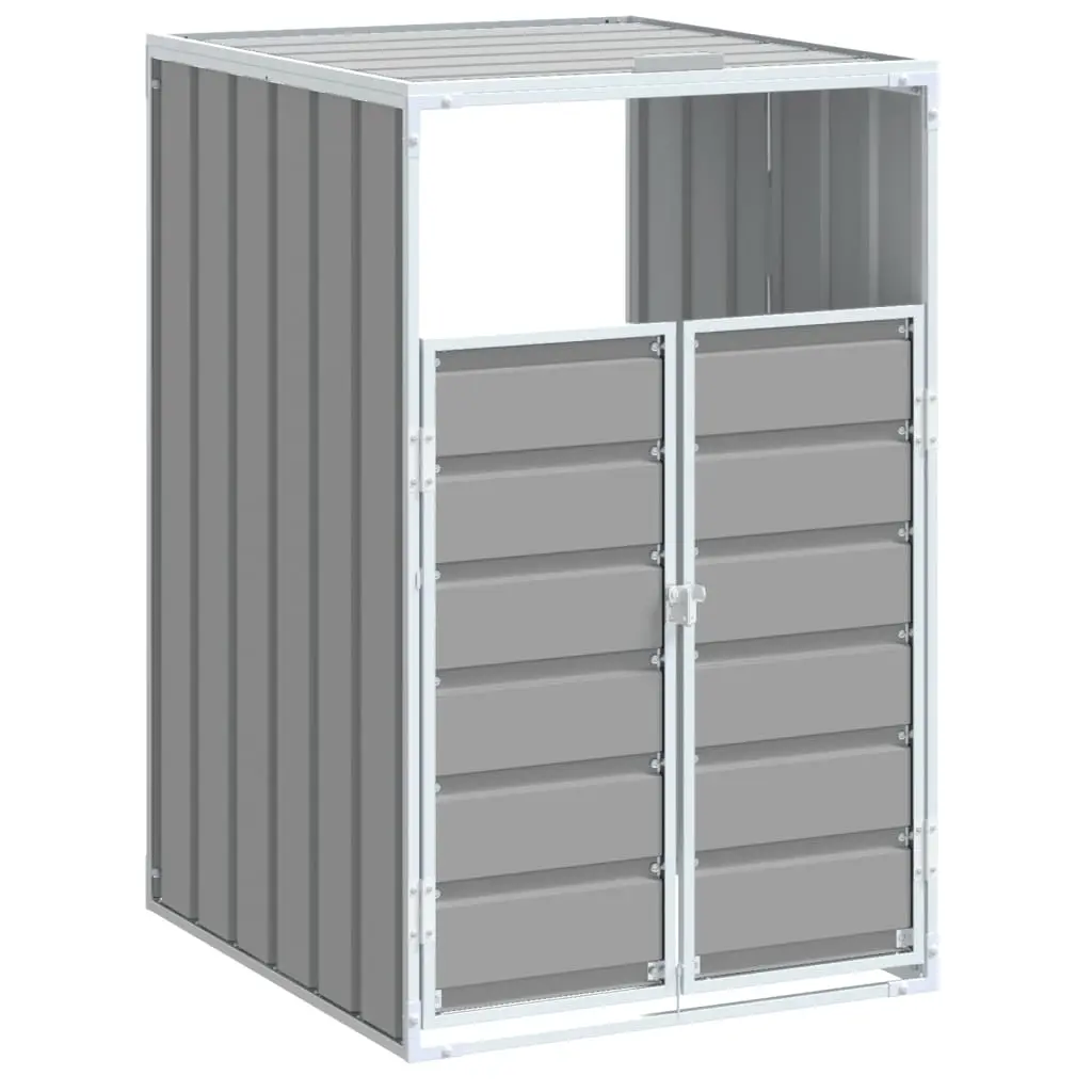 Wheelie Bin Storage for Single Bin Grey 72x81x115 cm Steel 4006172 - Home & Garden