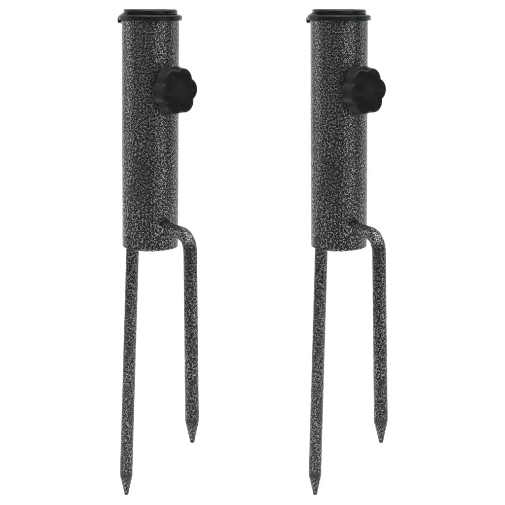Parasol Stands with Spikes 2 pcs 9x35 cm Galvanised Steel 4003381 - Home & Garden